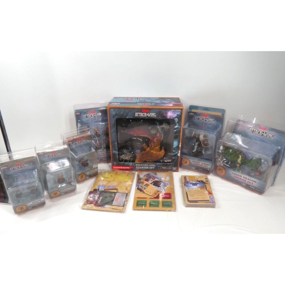 D&D Dungeons Dragons Attack Wing LOT Starter Set Dragon Frost Sun Elf Wraith